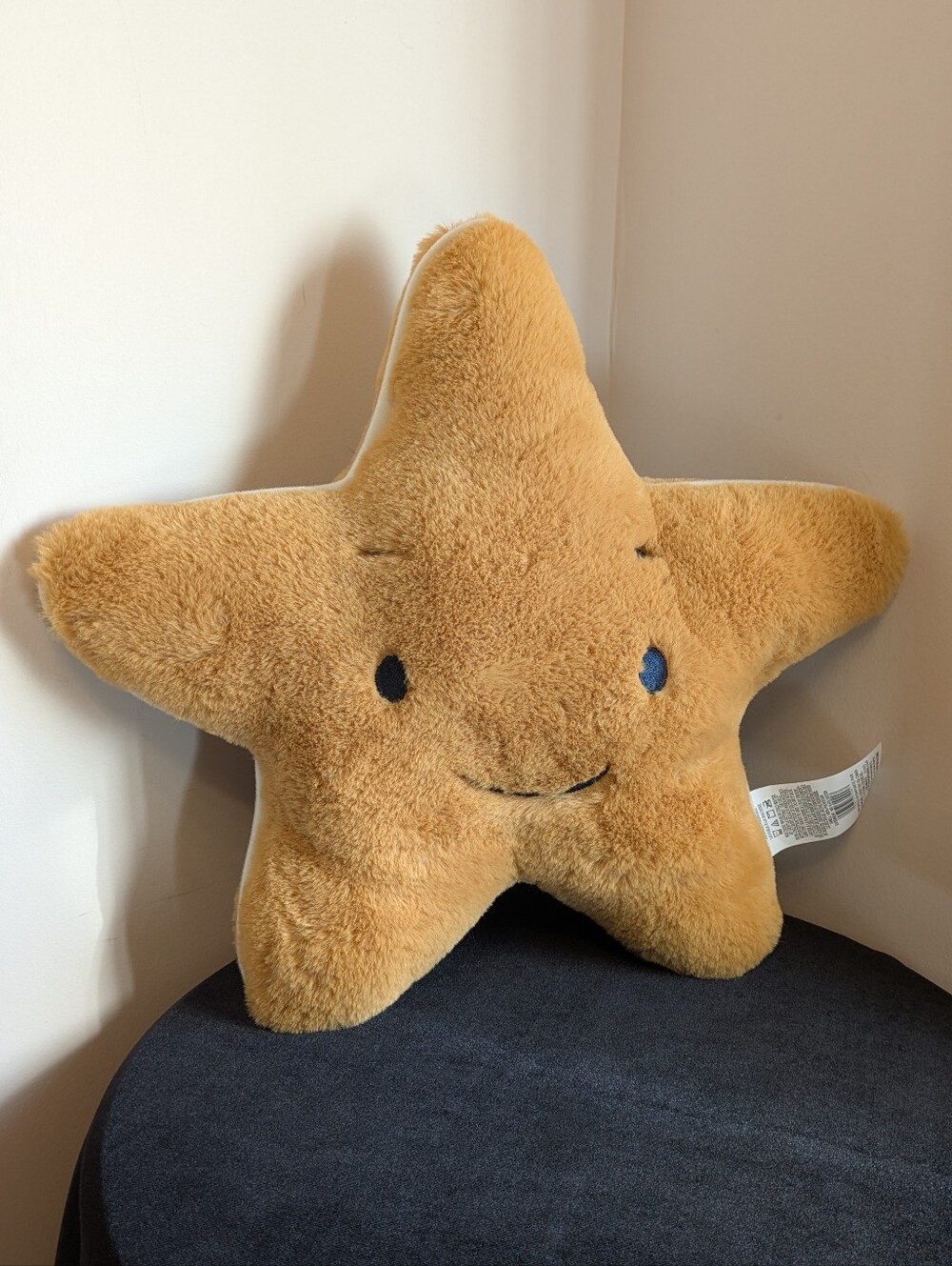 Life At Home 15" Smiling Star Accent Pillow in Caramel Soft Decorative Plushie